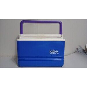 Igloo Polar Six blue purple ice chest insulated USA small lunch box 6 pack 1997